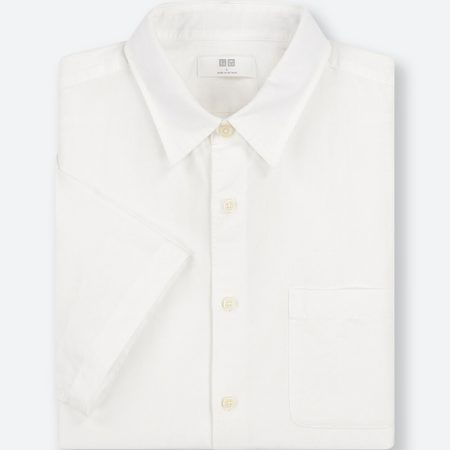 リネンコットンシャツ（半袖）00 WHITE